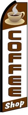 Complete Coffee Shop Feather Banner Flag Kit - Eye-Catching Outdoor Advertising for Cafés & Businesses | Perfect for Storefronts, Events & Grand Openings