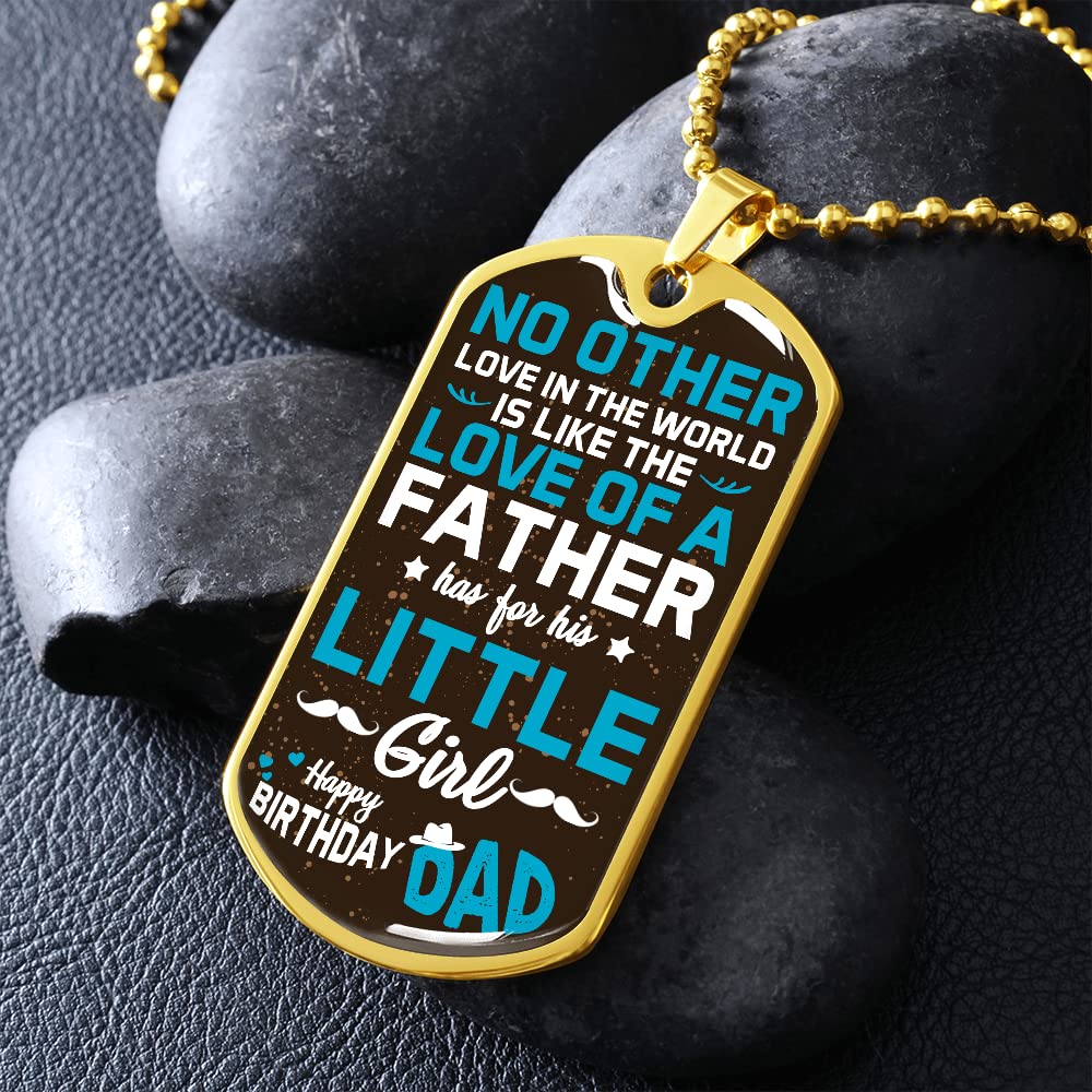 Personalized Dad Necklace - Custom Engraved Dog Tag Pendant with Gift Box | Thoughtful Father's Day & Birthday Gift from Daughter | Perfect for Special Occasions & Everyday Wear