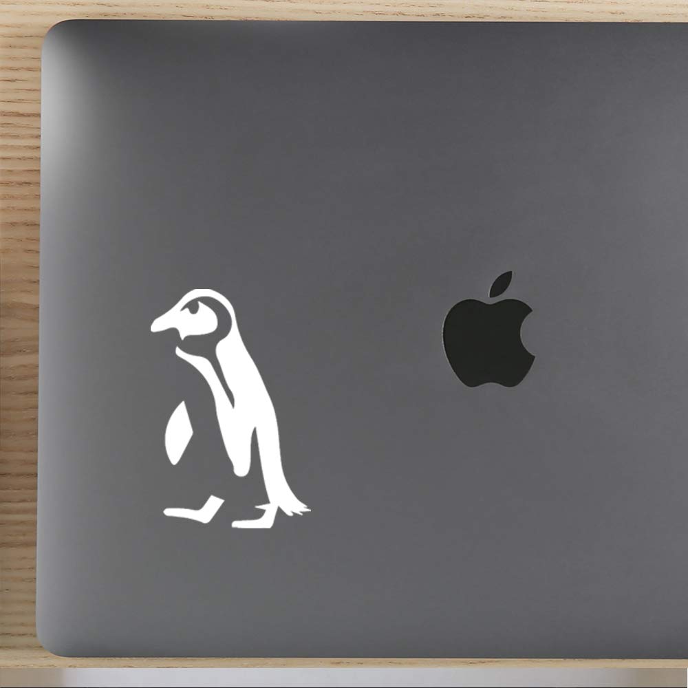 Premium Waterproof Penguin Silhouette Vinyl Decals (Set of 2) - White Adhesive Stickers for Laptop, Phone, Helmet, Car Window, Mug & Wall Decor - Perfect for Home, Office & Gift Giving