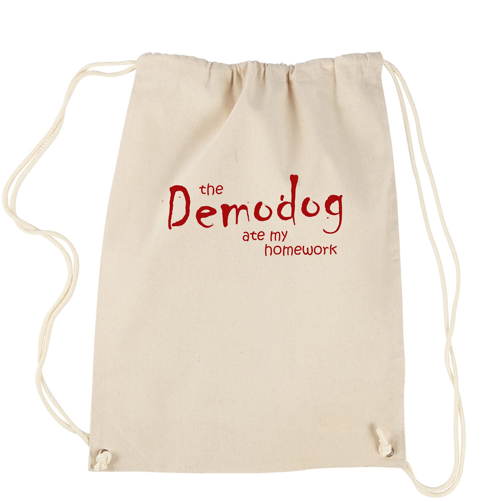 Stranger Things Hawkins Demodog Drawstring Backpack - Lightweight Natural Cotton Backpack for School, Travel & Cosplay | Official Merchandise
