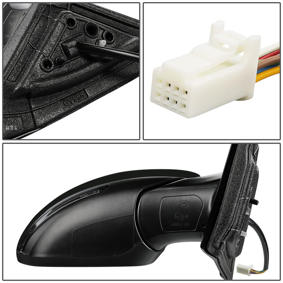 Auto Dynasty NI1321312 Manual Folding Power Adjust Heated Side Mirror with Turn Signal - Compatible with 2019-2020 Nissan Altima (Textured Black) | Perfect for Winter Driving & Enhanced Safety