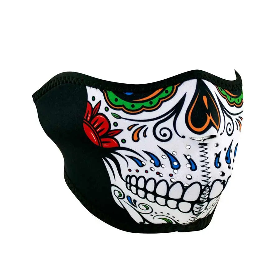 ZANheadgear Half Face Mask - Neoprene Skull Design for Motorcycle Riding, Cycling & Outdoor Sports - Breathable & Comfortable Protective Gear