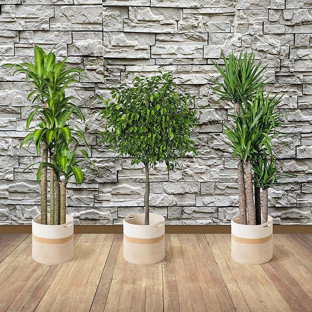 BebLP Rustic Rope Basket Planter - Indoor Flower Pot with Towel Storage for Laundry, Home Decor & Country Style Plant Display | Perfect for Living Room, Bedroom, Bathroom & Kitchen Organization