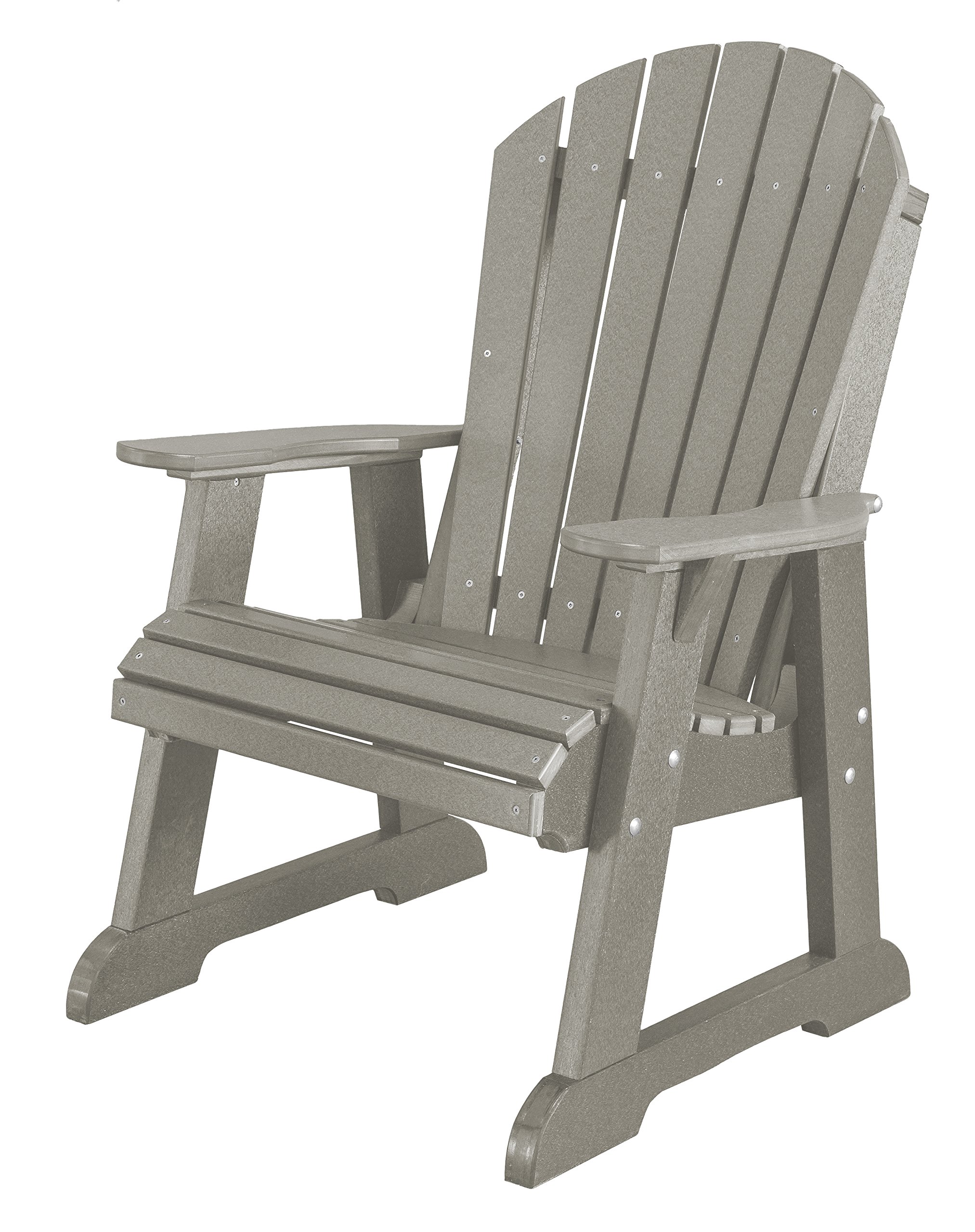 Wildridge Heritage Poly High Fan Back Patio Chair - Light Gray Outdoor Lounge Chair for Garden, Poolside & Patio Relaxation