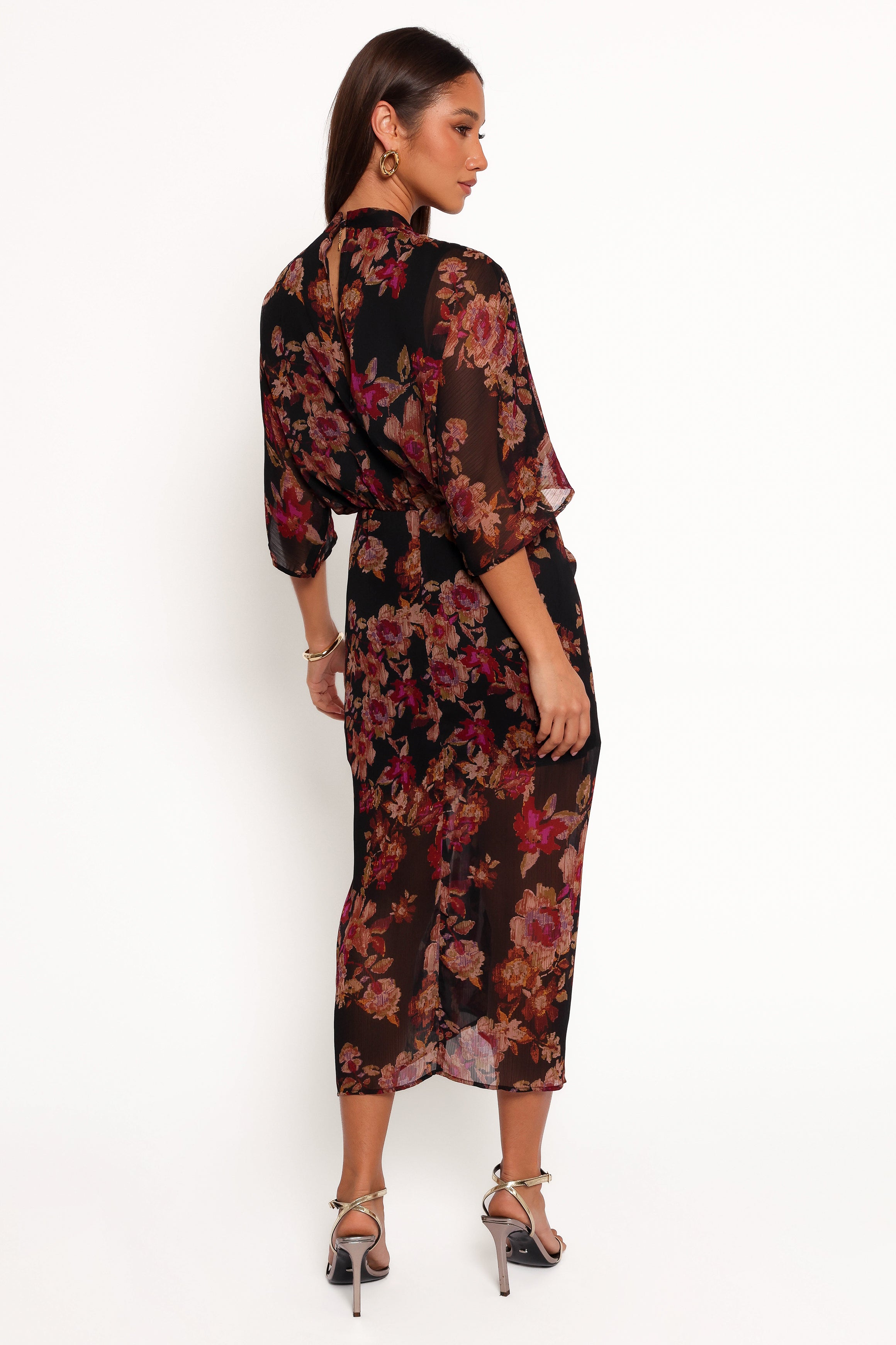 Audrina Maxi Dress - Deep Night Floral Print Long Summer Dress for Women | Perfect for Beach Vacations, Date Nights & Special Occasions