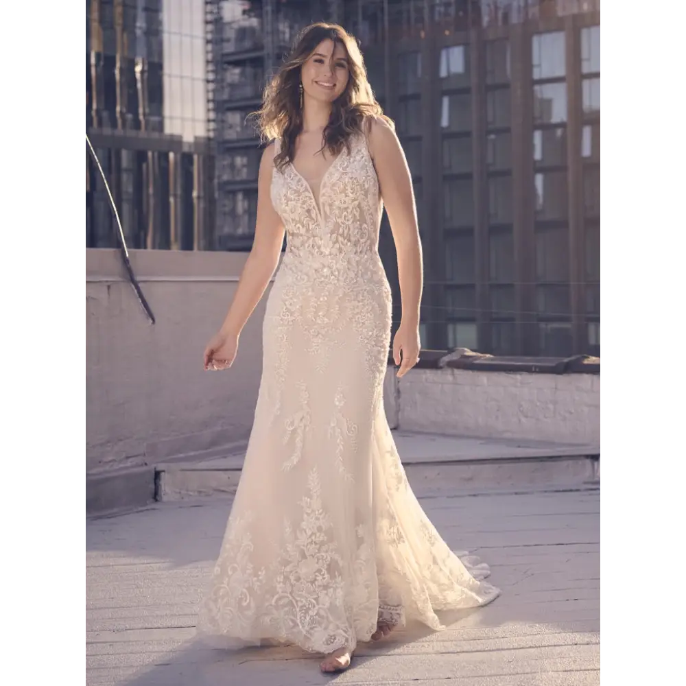 Elegant Estella Wedding Dress by Maggie Sottero | Romantic Lace Bridal Gown for Church, Garden & Beach Weddings