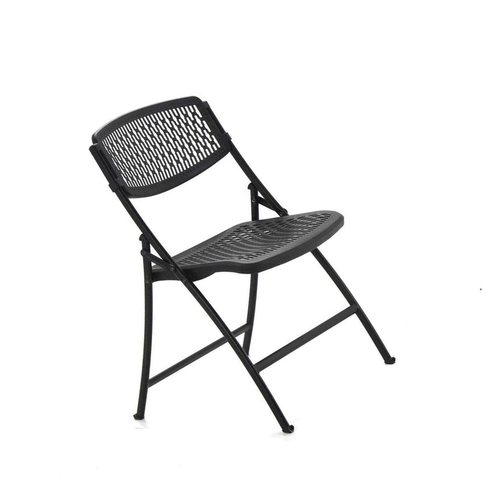 BiYeer 4-Pack Black Plastic Folding Chairs with Padded Seats - Lightweight Outdoor Camping Chairs for Patio, Beach, Picnic, and Backyard Gatherings