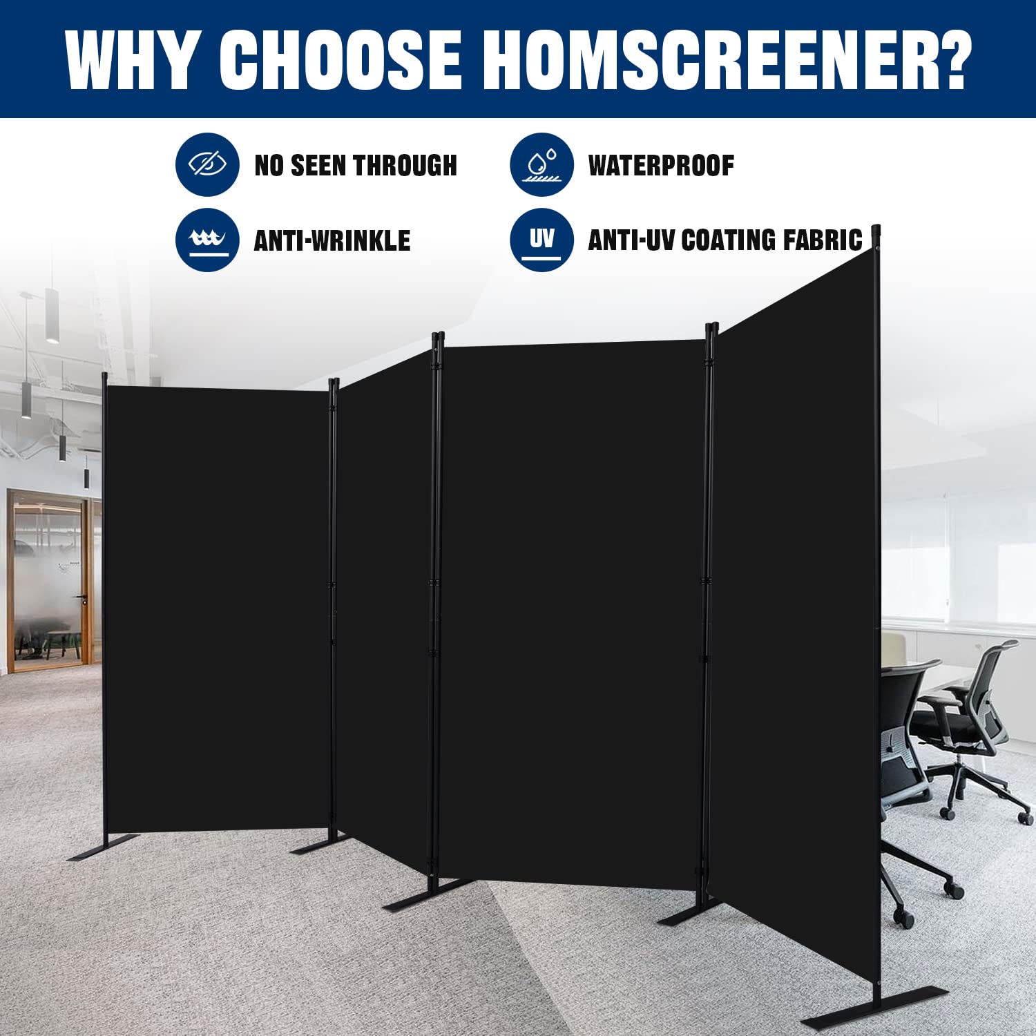 6FT Portable Room Divider & Folding Privacy Screen - 136