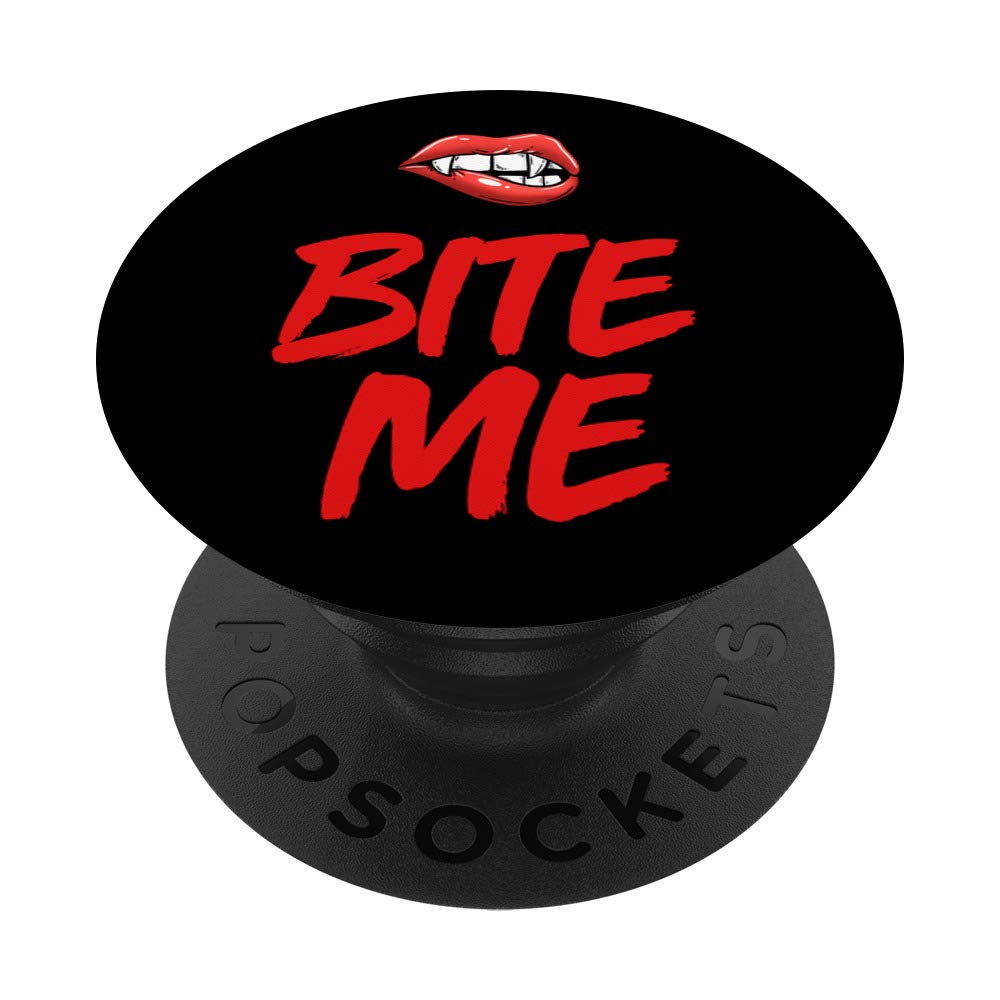 Bite Me Sexy Halloween Vampire Lips & Teeth PopGrip - Swappable Phone Grip for iPhone, Samsung & Tablets - Perfect for Halloween Costumes, Cosplay & Gothic Accessories