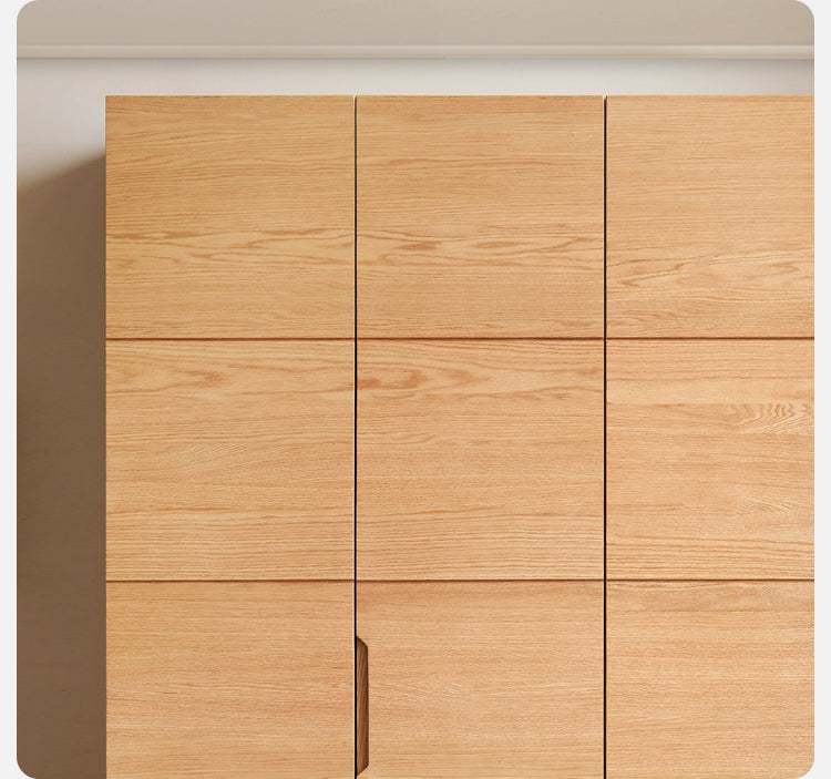 Solid Oak Wood Wardrobe with High Doors - Spacious Storage for Bedroom, Closet & Home Organization