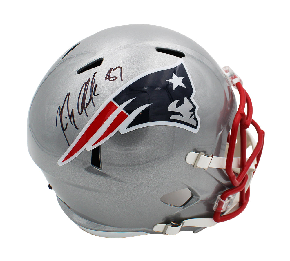 Authentic Rob Gronkowski Signed New England Patriots Speed Full Size NFL Helmet - Limited Edition Collectible for Sports Memorabilia Fans & Man Cave Decor