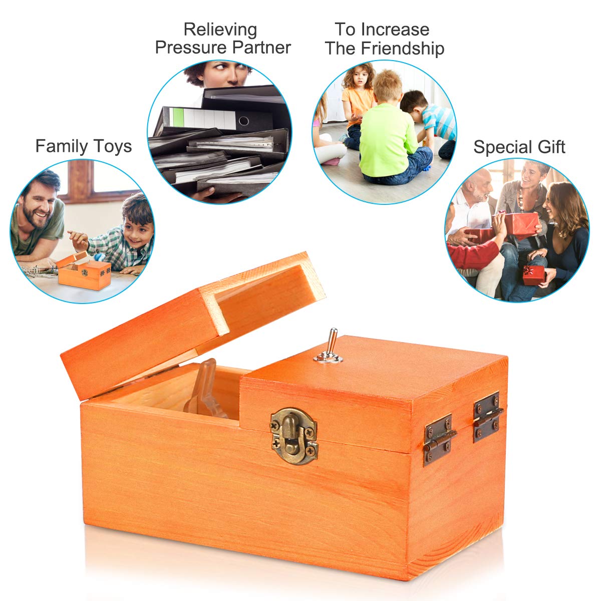 Calary Useless Box - Self-Turning Wooden Storage Box Machine (Fully Assembled) | Fun Desk Gadget for Adults & Kids | Perfect for Office Pranks, Stress Relief & Unique Gifts