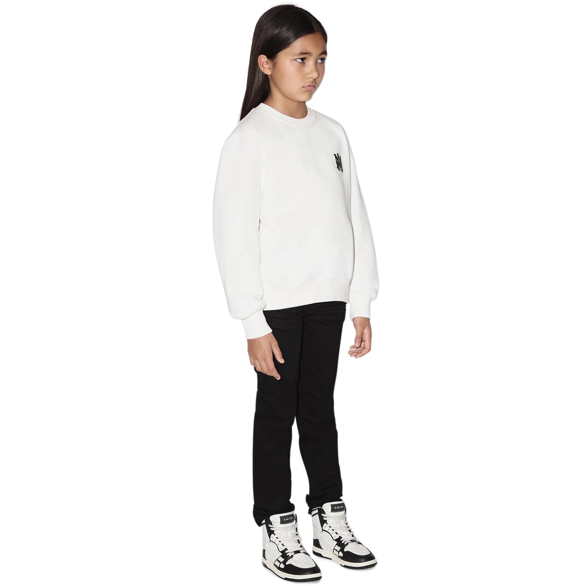 Amiri Kids MA White Sweatshirt - Boys & Girls Casual Pullover Hoodie for Streetwear & Everyday Comfort