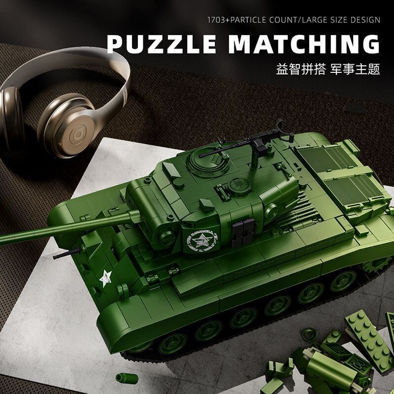 1/35 Scale 12GO 97011 M26 Pershing Tank Model Kit - Detailed WWII Military Vehicle for Collectors, Hobbyists & History Enthusiasts | Perfect for Display, Diorama Building & Wargaming Scenarios