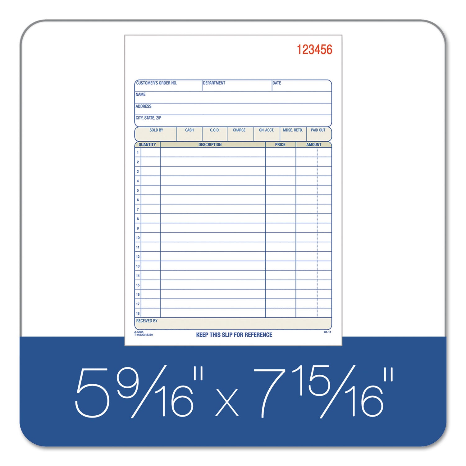 Adams® Multipart Sales Order Pad - 3-Part Carbonless, 5.56
