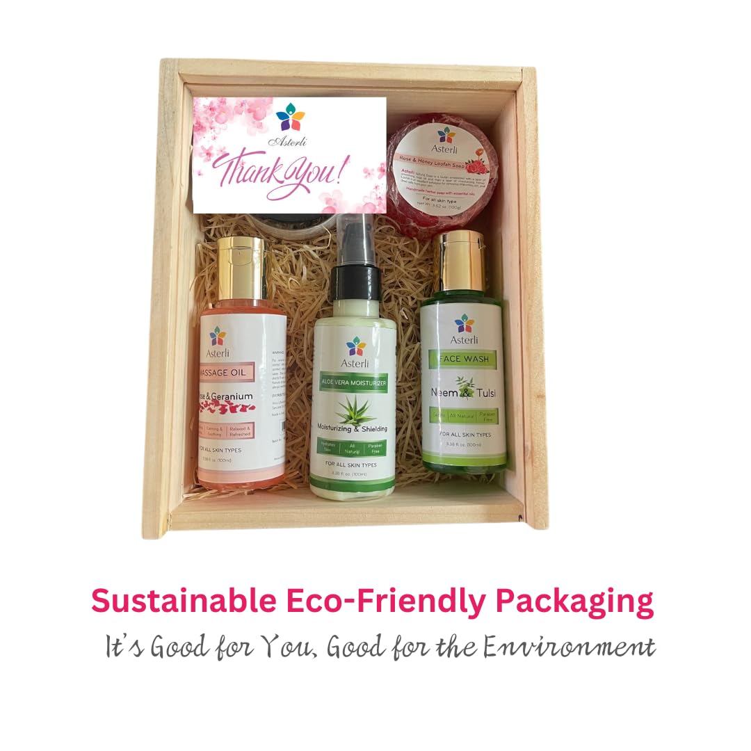 Natural 5-in-1 Self Care Skin Care Gift Set for Women - Moisturizing, Anti-Aging & Relaxing Spa Kit | Perfect Birthday, Valentine's Day & Anniversary Gift for Her | At-Home Spa Day, Pampering Self-Care Routine & Thoughtful Present for Wife, Mom & Friends