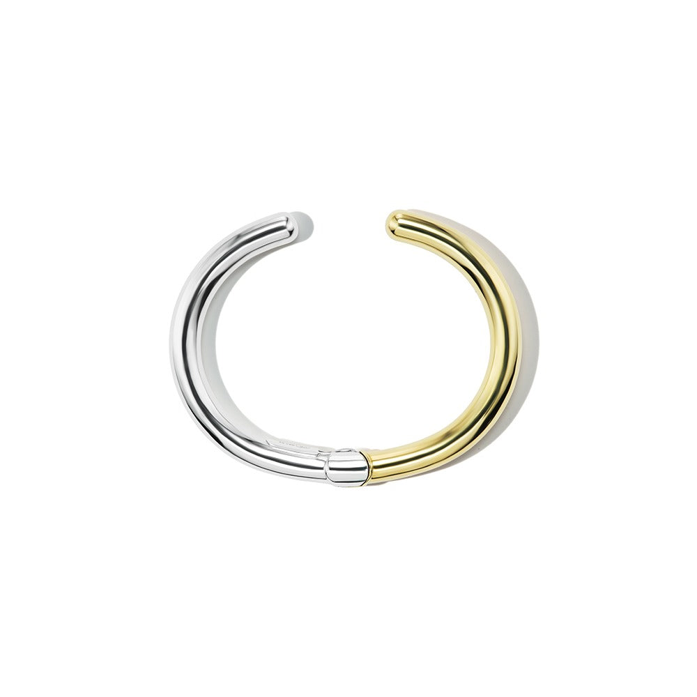 Marla Aaron Silver & Brass Hinged Cuffling Bangle Bracelet for Women - Elegant Stackable Jewelry for Everyday Wear & Special Occasions