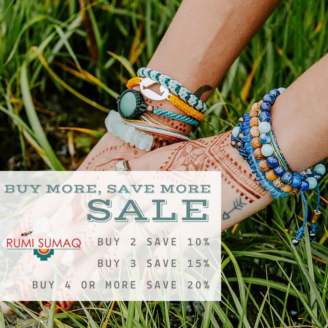 Surfer Anklet Woven Ankle Bracelet with Beaded Hematite Stones in Gray & Aqua - Unisex Jewelry for Men, Women, Teens & Kids | Beach Accessories, Summer Fashion & Boho Style