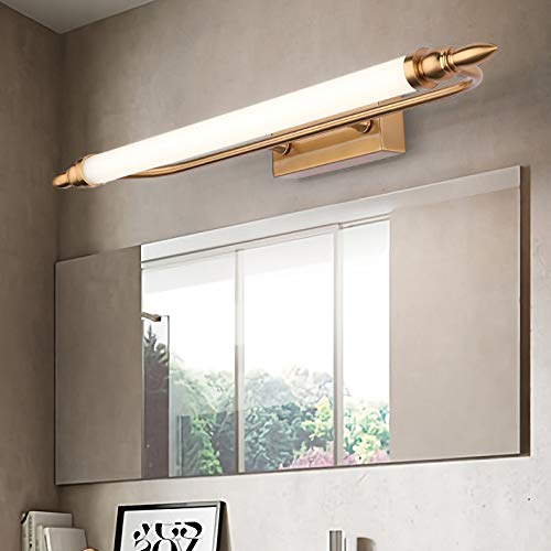 4000K LED Mirror Light - Warm White Makeup Lamp, Bathroom Wall Light Fixture, Vanity Mirror Lighting Strip for Dressing Table (Gold, 75cm/30inch) - Perfect for Bathroom Vanity, Makeup Application & Home Decor