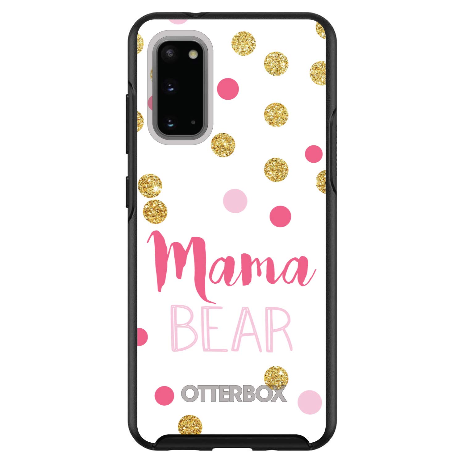 DistinctInk Protective Case for Samsung Galaxy S20+ & S20+ 5G (6.7 Inch) - Slim Shockproof Cover with Custom Design, Pink White Gold Mama Bear Pattern - Perfect Replacement for OtterBox Symmetry - Ideal for Everyday Use, Work & Travel Protection