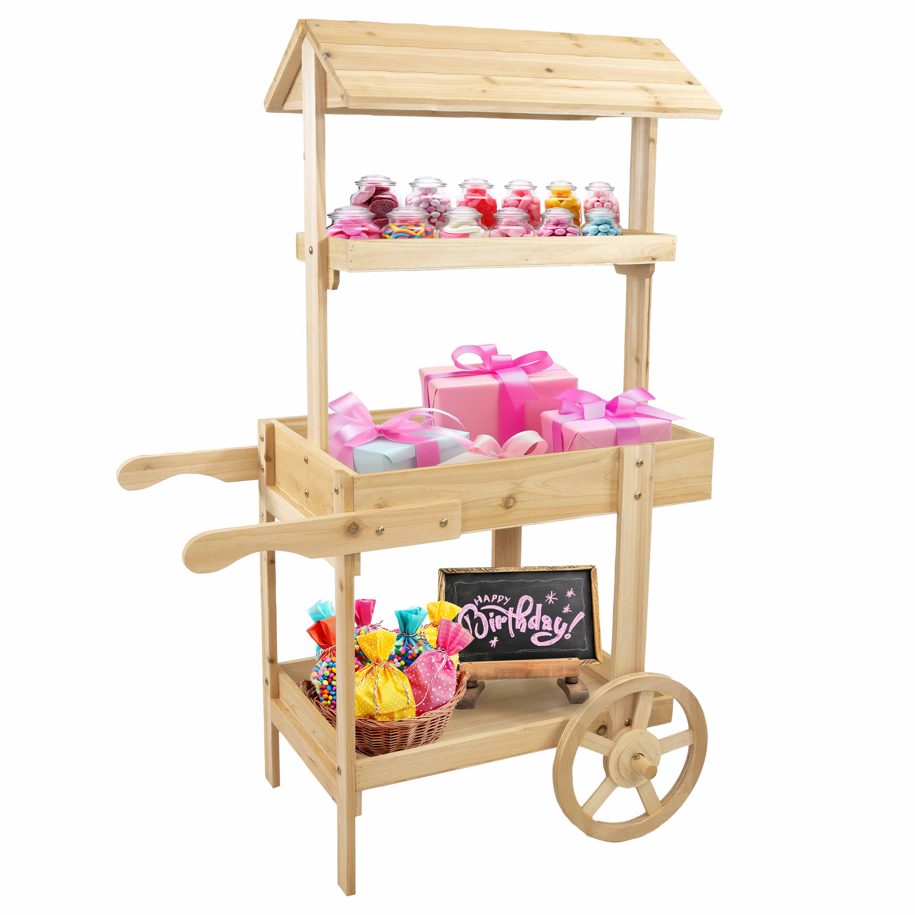 Sunnydaze Country Market Flower Cart Display Stand - 49.25