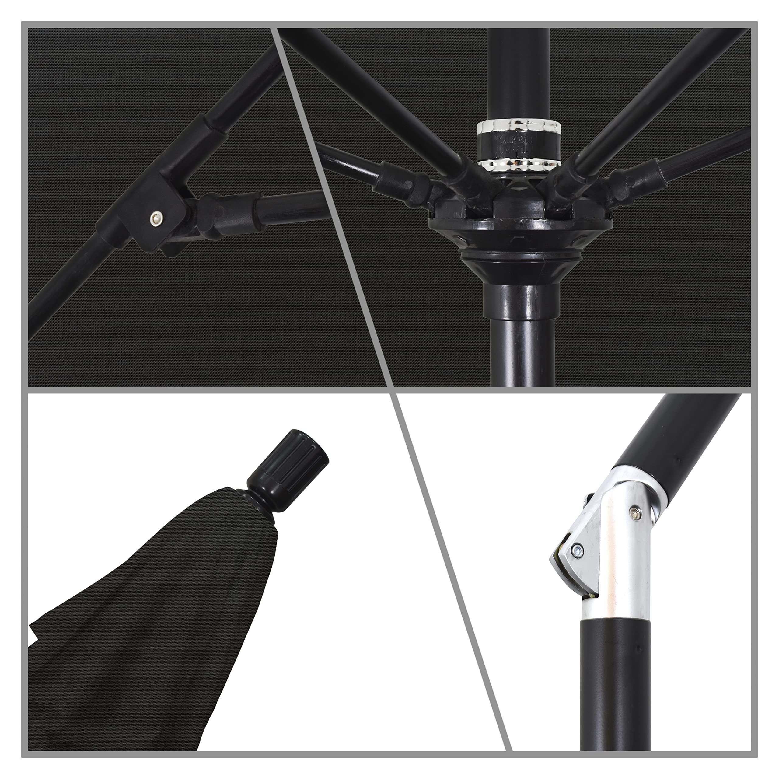 California Umbrella 9' Round Outdoor Patio Umbrella with Aluminum Pole & Fiberglass Ribs - Perfect for Backyard, Poolside, and Garden Shade