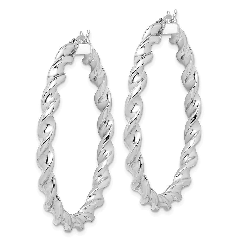925 Sterling Silver Twist Hoop Earrings for Women - 1.54