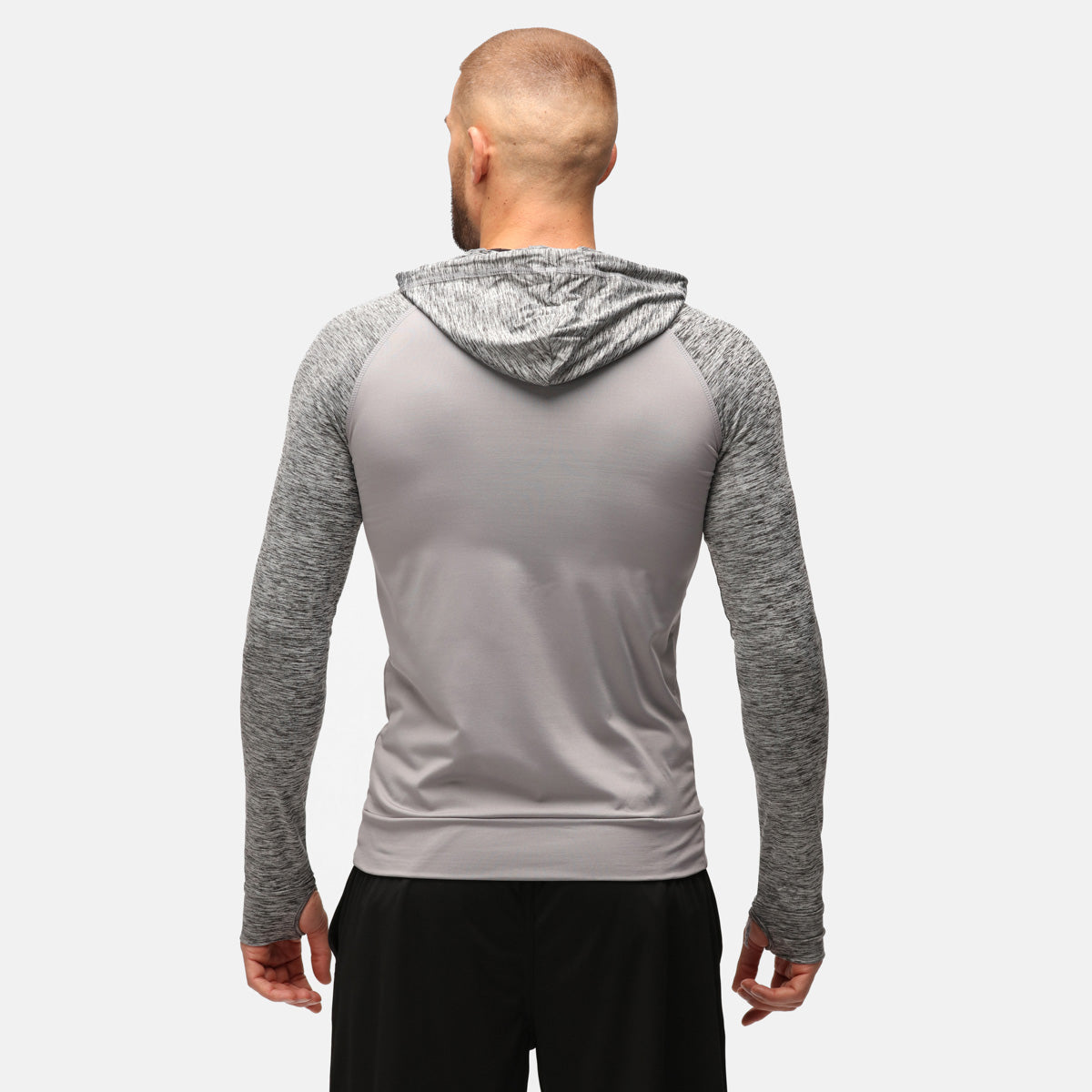 TKB Men's Grey Melange Zip-Up Hoodie - Stylish & Comfortable Pullover for Casual Wear, Gym, and Outdoor Activities