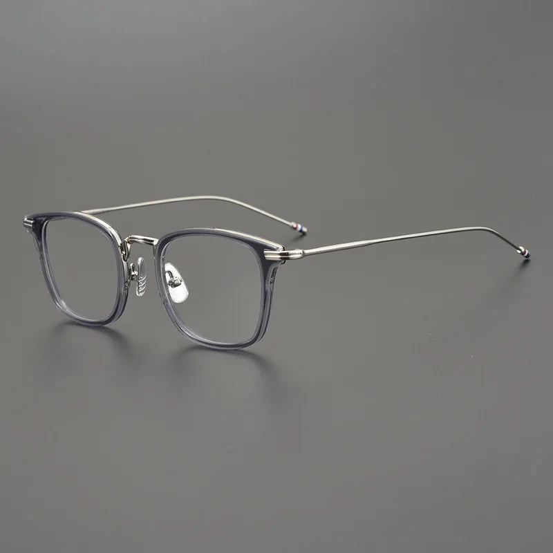 Stylish Unisex Black Square Acetate Eyeglasses with Alloy Frame - Perfect for Work, Reading & Fashion Accessories