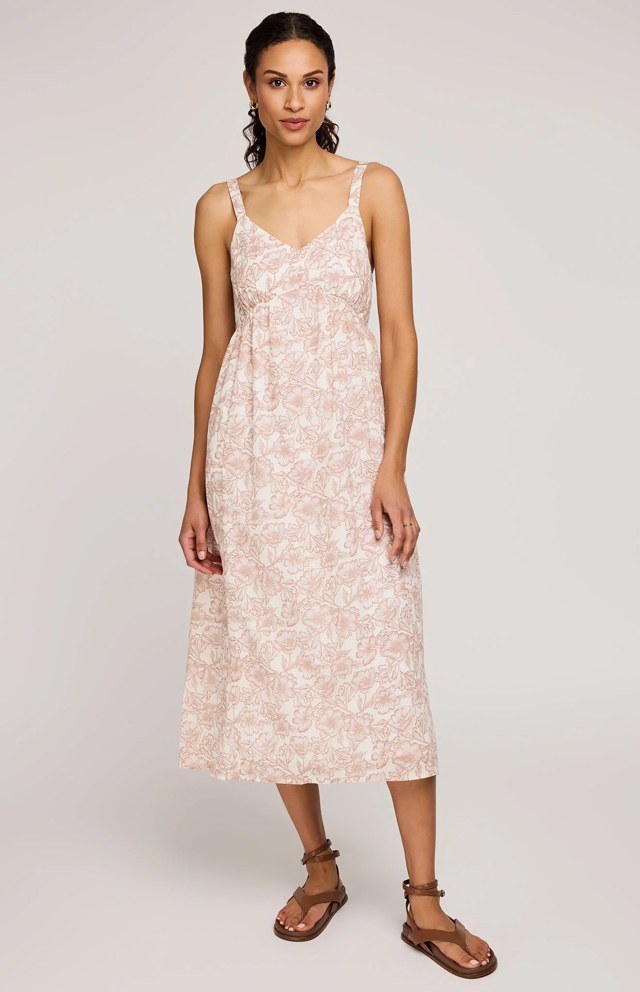 Gentle Fawn Rosalie Floral Print Midi Dress for Women - Elegant Summer Casual & Wedding Guest Outfit