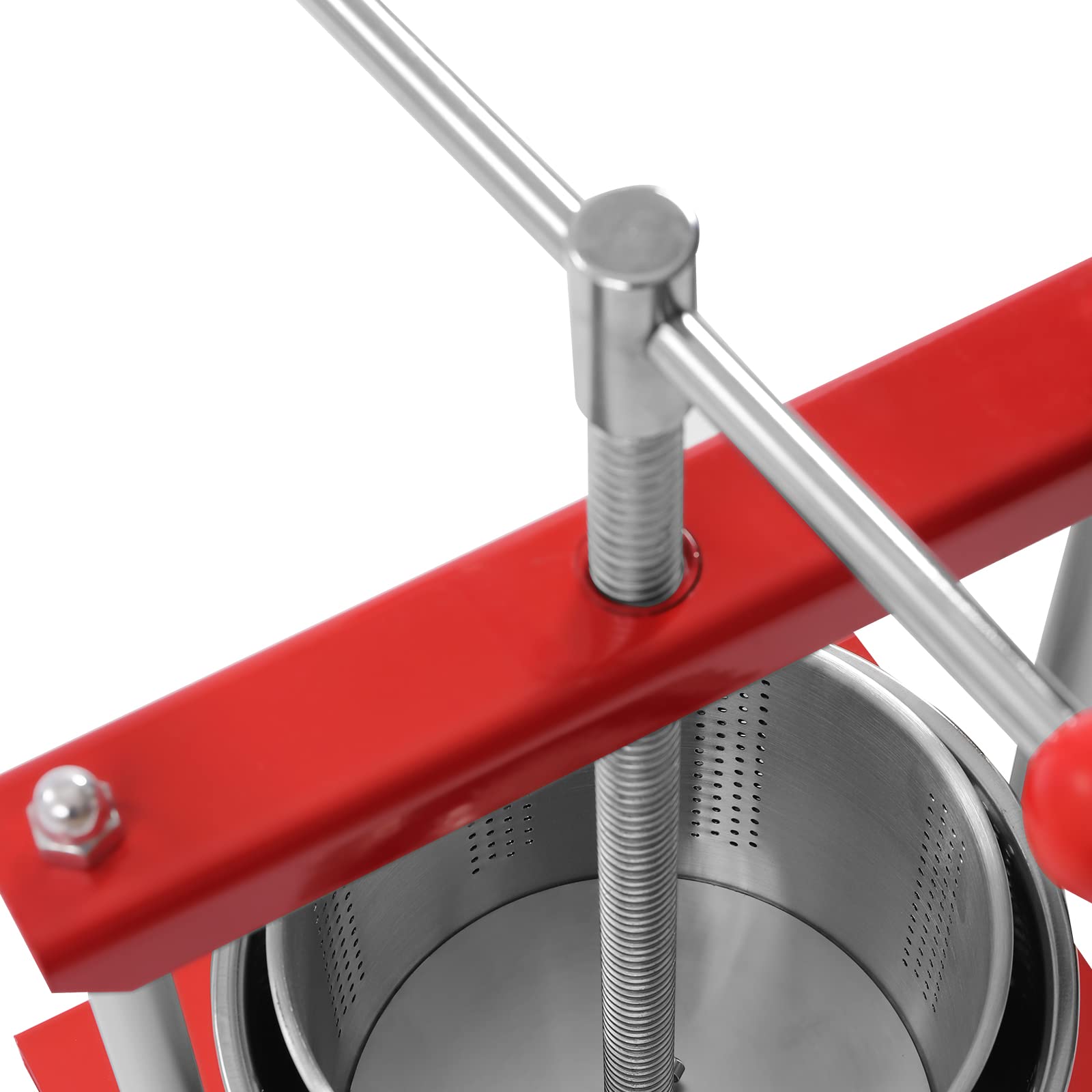 1.6 Gallon Stainless Steel Manual Fruit Press for Cheese, Herbs, Wine, Olive Oil & Juice - Food-Grade Tincture & Vegetable Press Machine for Apple, Carrot, Orange, Berry - Perfect for Home Brewing, Winemaking & DIY Juice Extraction