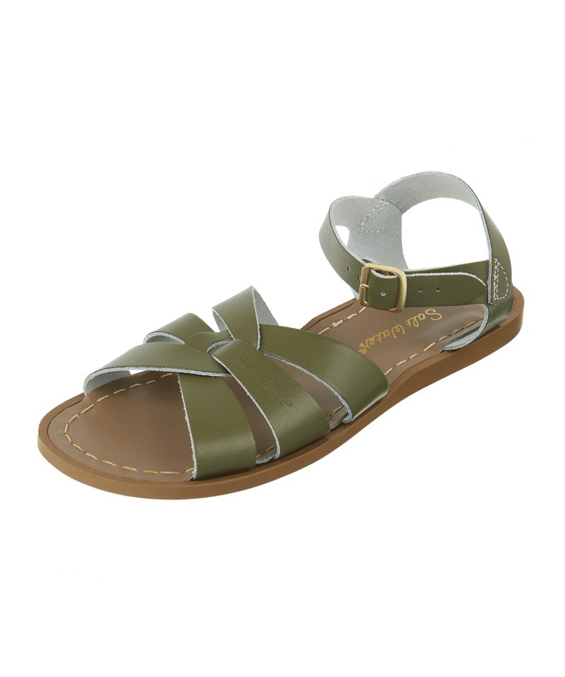 Saltwater Original Olive Sandals for Adults - Comfortable Beach & Outdoor Walking Sandals for Women and Men