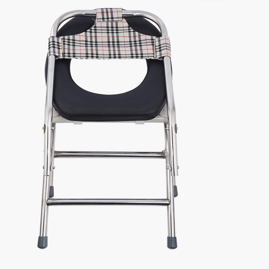 Foldable Commode Shower Chair - Pregnant & Bariatric Toilet Seat with Comfort Cushion & Non-Slip Legs, Tool-Free Assembly - Ideal for Elderly Care, Post-Surgery Recovery & Bathroom Safety