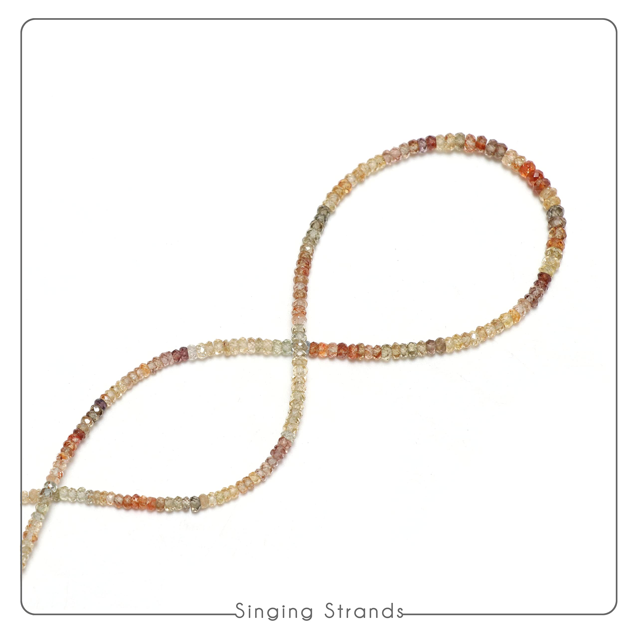 Natural AAA Quality Golden Zircon Faceted Rondelle Beads - 18 Inch Strand (3mm-4.5mm, 13.80g) from Tanzania for DIY Jewelry Making - Perfect for Necklaces, Bracelets & Earrings Crafting