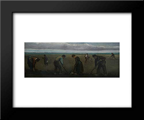 Vincent van Gogh Peasants Planting Potatoes 18x15 Framed Art Print - Classic Oil Painting Reproduction for Home Decor & Office Wall Art