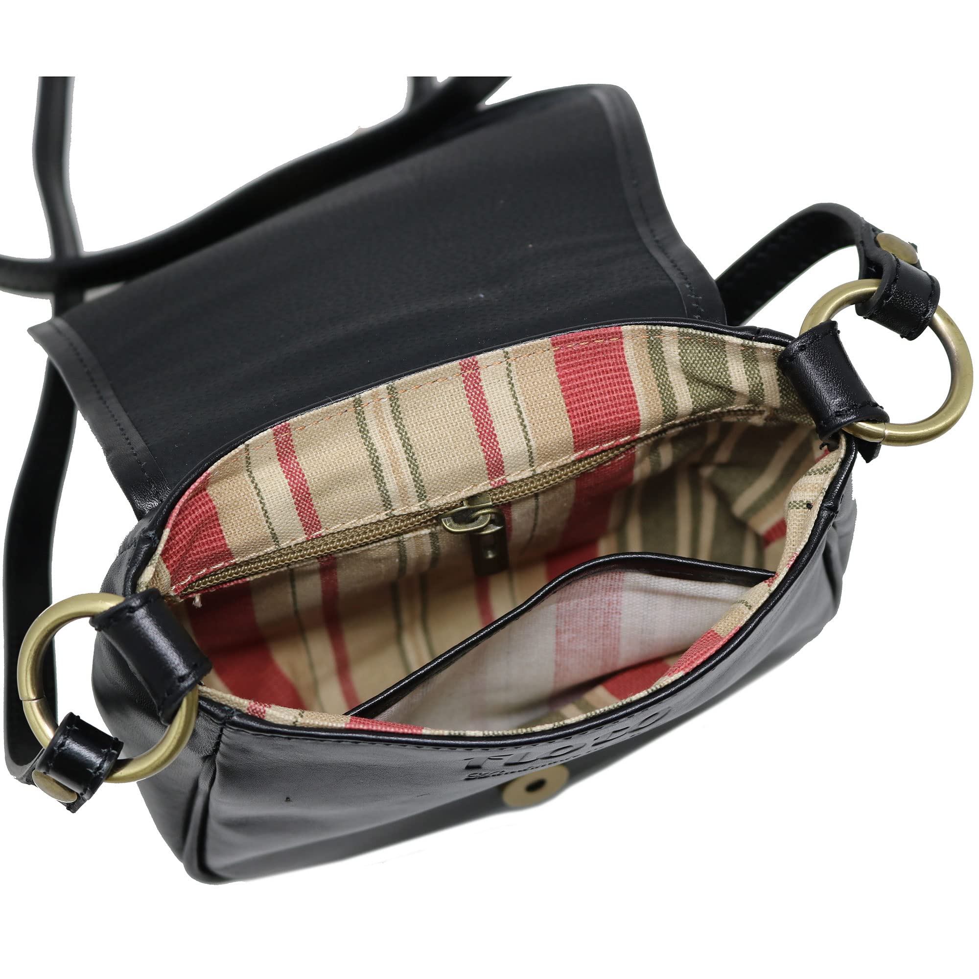 Floto Venezia Women's Saddle Bag - Vintage Leather Crossbody Shoulder Purse Handbag for Everyday Use, Travel & Date Night