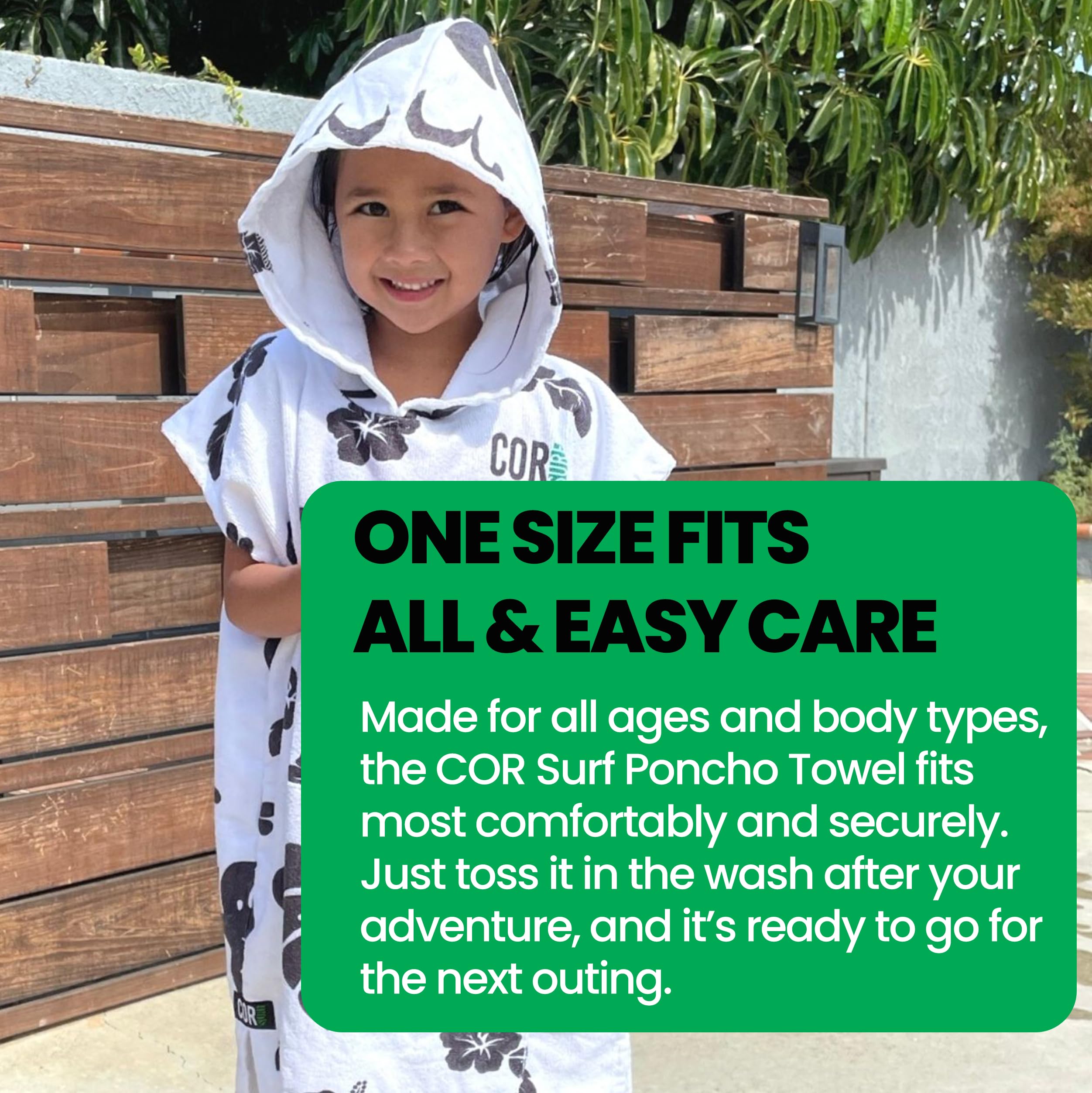 COR Surf Poncho Changing Towel Robe with Hood & Pocket - Quick Dry Microfiber for Kids 3-8 Years - Beach Towel, Blanket & Swim Cover Up - Perfect for Surfing, Swimming & Outdoor Activities (Dark Blue, One Size)