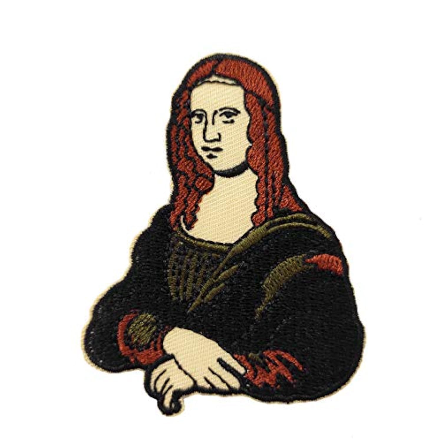 Mona Lisa Embroidered Iron On Patch - Cute Hat Pin for DIY Clothing, Jackets & Backpacks - Unique Sew On Applique for Fashion Accessories & Costume Design