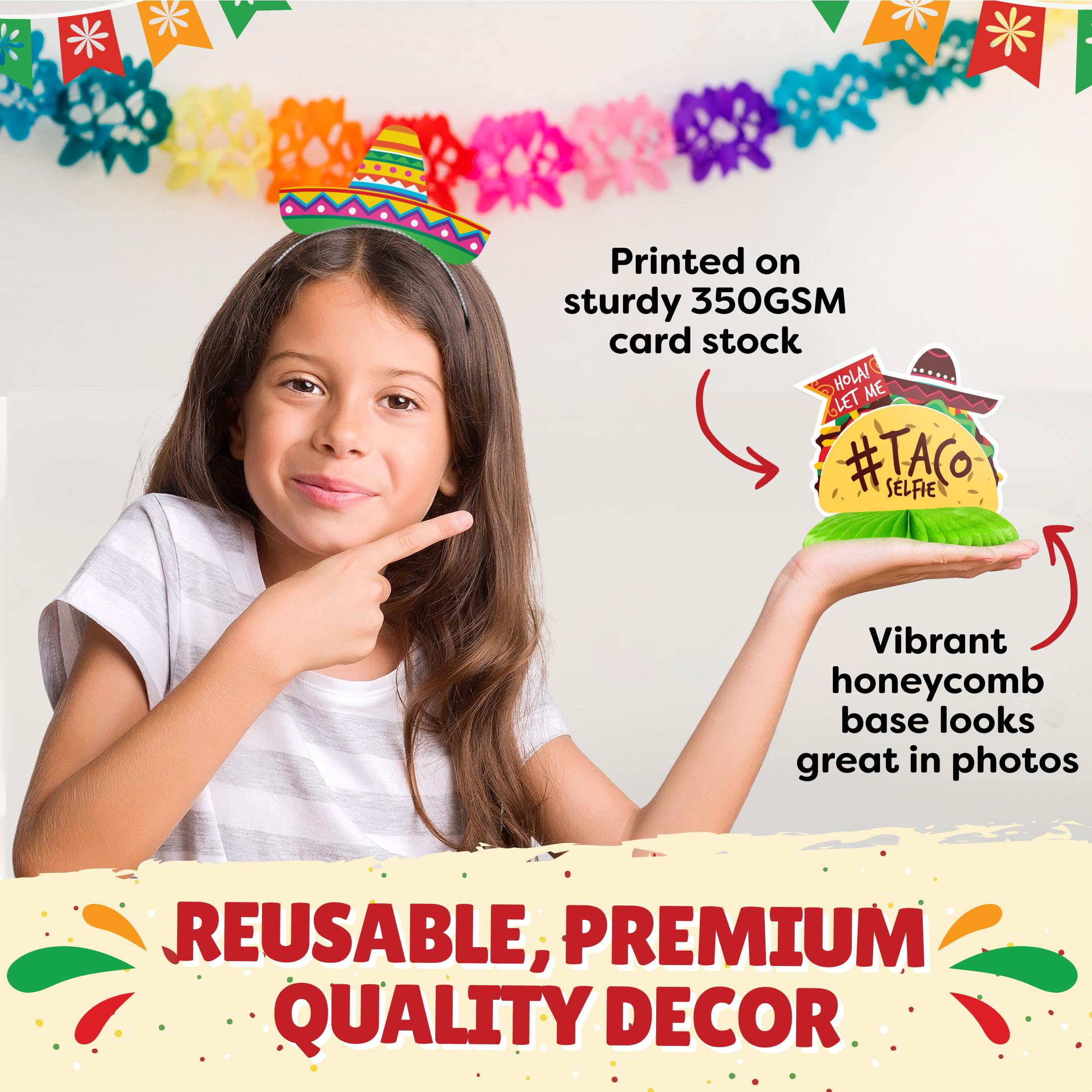 Vibrant Cinco De Mayo Party Decorations Set - 10-Pack Mexican Fiesta Table Centerpieces for Cinco De Mayo, Mexican Themed Parties & Celebrations - Perfect for Home Decor, Restaurant Displays & Festive Events