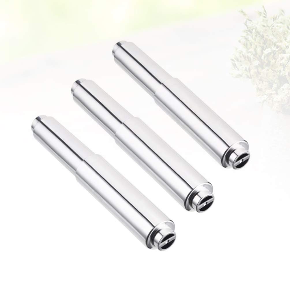 TOPBATHY 3-Pack Spring-Loaded Toilet Paper Holder - Zinc Alloy Telescopic Paper Roll Stand for Bathroom & Kitchen - Space-Saving Tissue Organizer for Home, Office, and RV Use