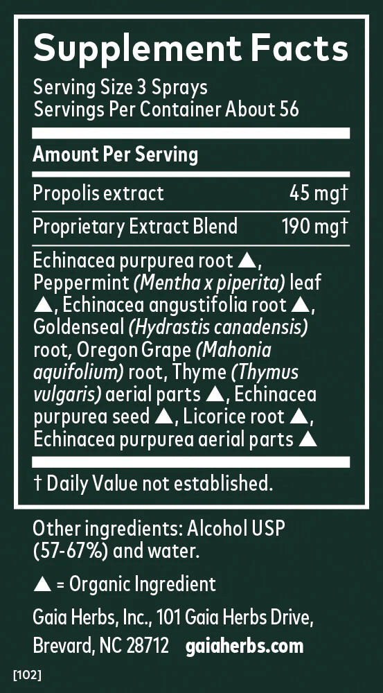 Echinacea Goldenseal Propolis Throat Spray - Natural Immune Support & Sore Throat Relief - Perfect for Cold Season & Travel