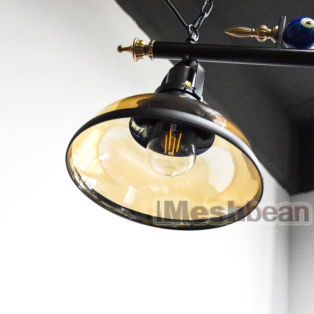 iMeshbean Pool Table Light - 7' to 8' Billiard Table Lighting Fixture with 3 Lamp Shades, Real Billiard Ball Design for Game Rooms, Bars & Cafes - Perfect for Kitchen Islands & Home Entertainment Spaces