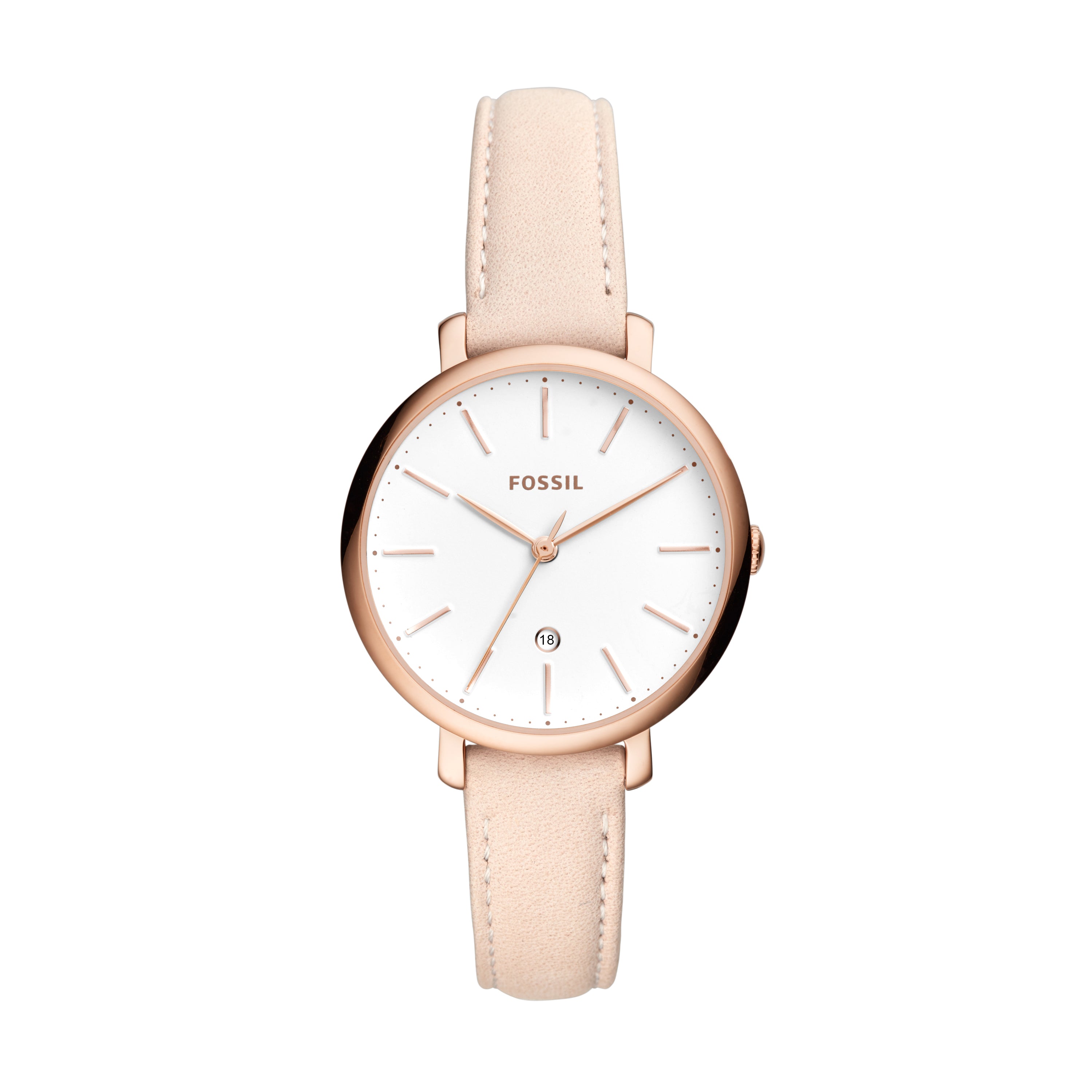 Fossil ES4369 Pink Leather Strap Women's Watch - Elegant & Stylish for Everyday Wear, Office & Casual Outfits