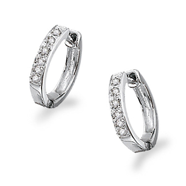14K Gold Diamond Huggie Hoop Earrings 11mm - Elegant Everyday Jewelry for Women, Perfect for Work, Date Night & Special Occasions