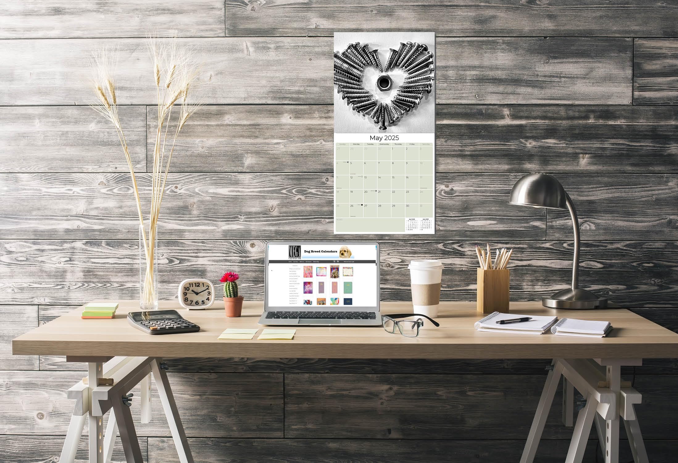 2024-2025 Hearts Wall Calendar - Valentine's Day Gift, Teacher Planner, Arts & Crafts Organizer - 12