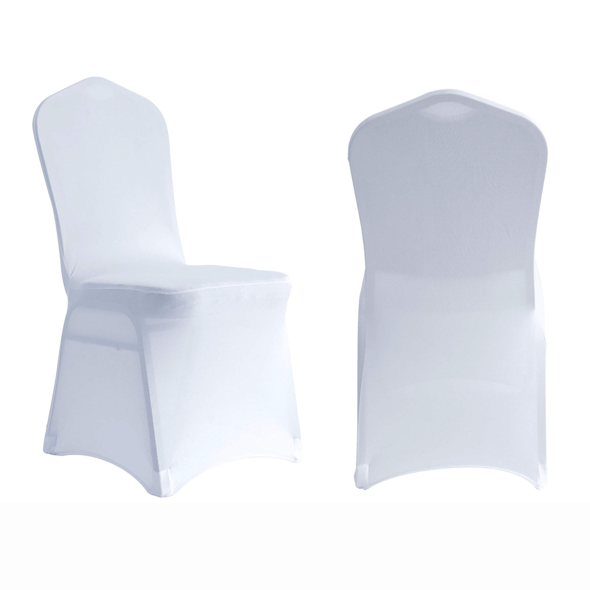 ManMengJi White Spandex Chair Slipcovers 1 Pack - Universal Stretch Banquet Chair Covers for Wedding, Party & Events - Perfect for Home, Restaurant & Event Decor