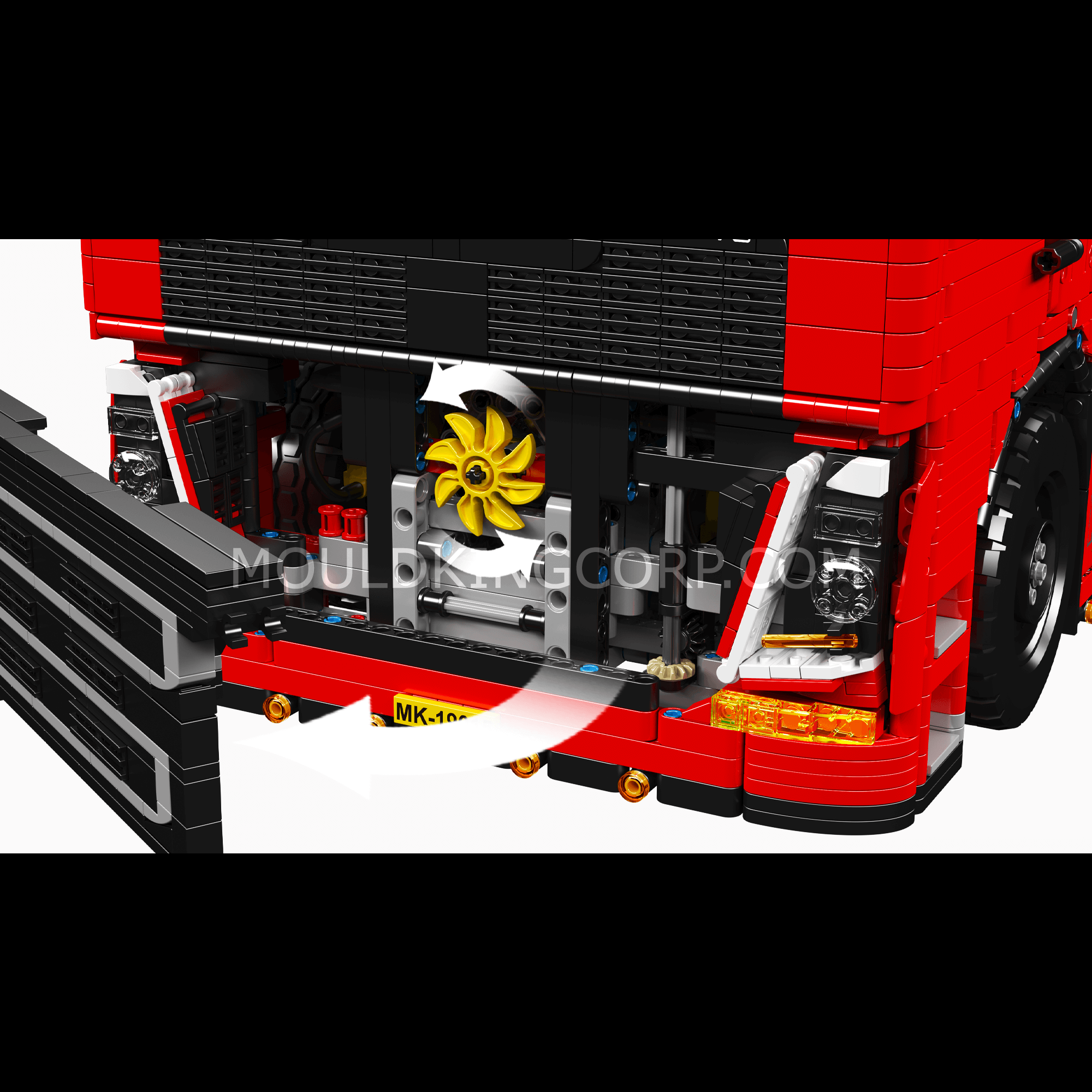 Mould King 19015+19015T FH16 Remote Control Pneumatic Tractor and Trailer Building Blocks Set - STEM Educational Toy for Kids & Adults, Perfect for Construction Play and Collectors