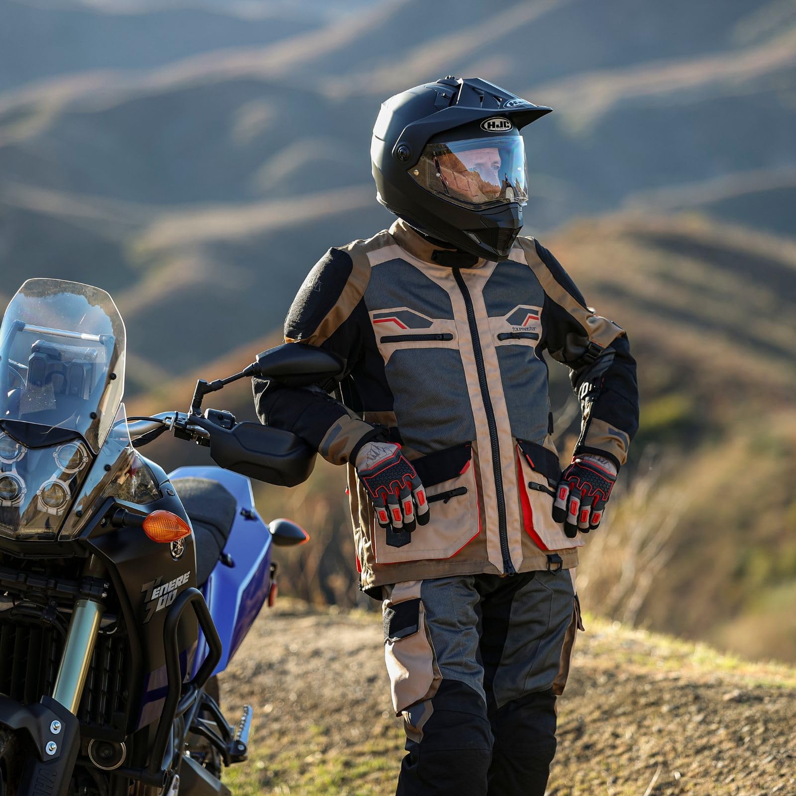 Tourmaster Men's Ridgecrest Mesh Adventure Motorcycle Jacket - Breathable Protective Riding Gear for Summer & Long-Distance Tours | Perfect for Street Bikers & Adventure Riders