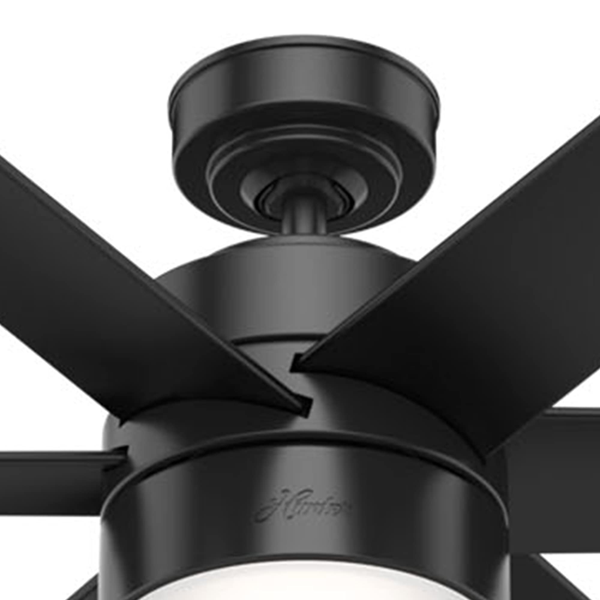 Hunter Fan 72 Inch Modern Matte Black Outdoor Ceiling Fan with LED Light Kit - Weatherproof for Patio, Deck & Covered Porch (Renewed)