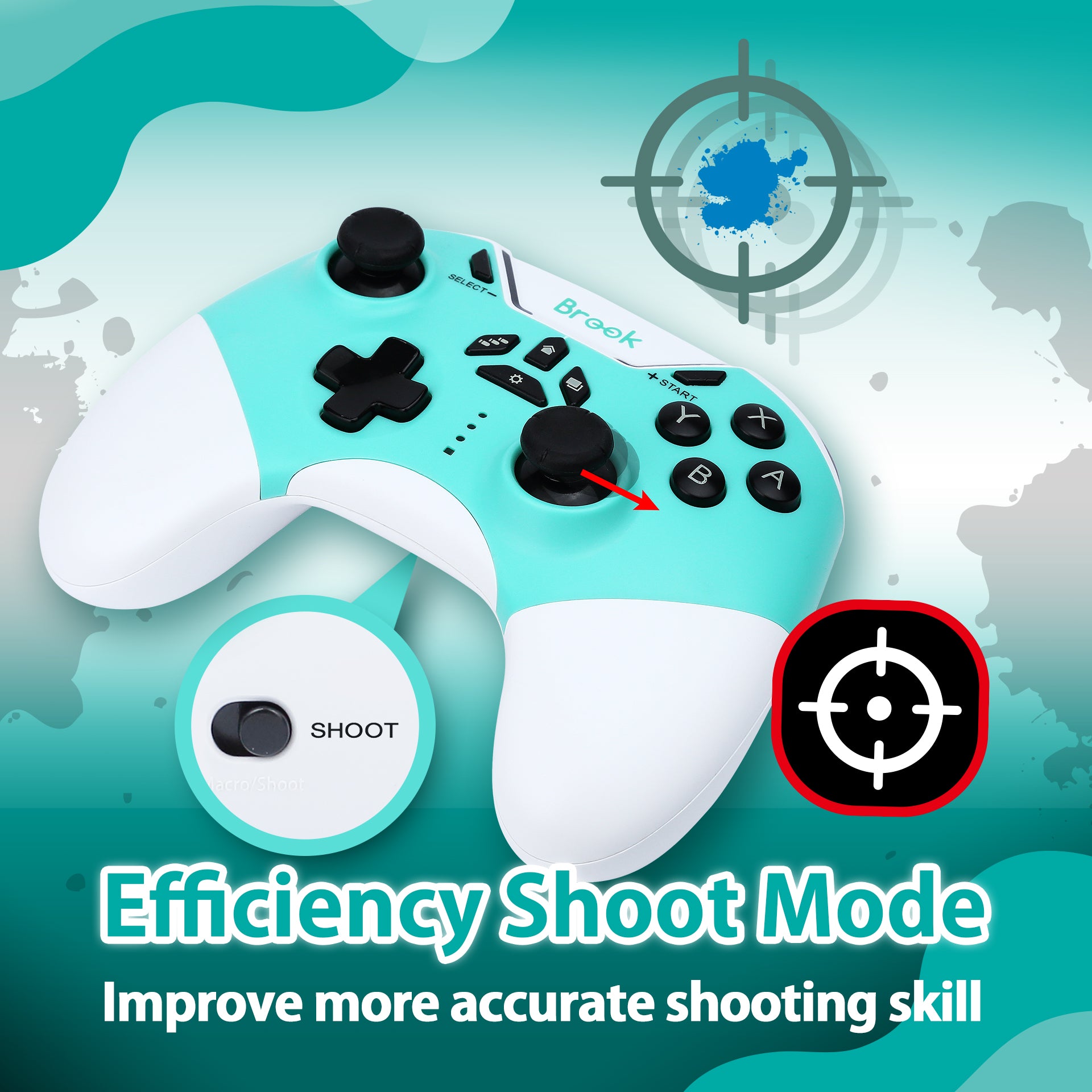 Brook Vivid Wireless Gaming Controller for PS4/PS5/PC - Blue | Ergonomic Design with Dual Vibration | Perfect for FPS, Racing & Sports Games